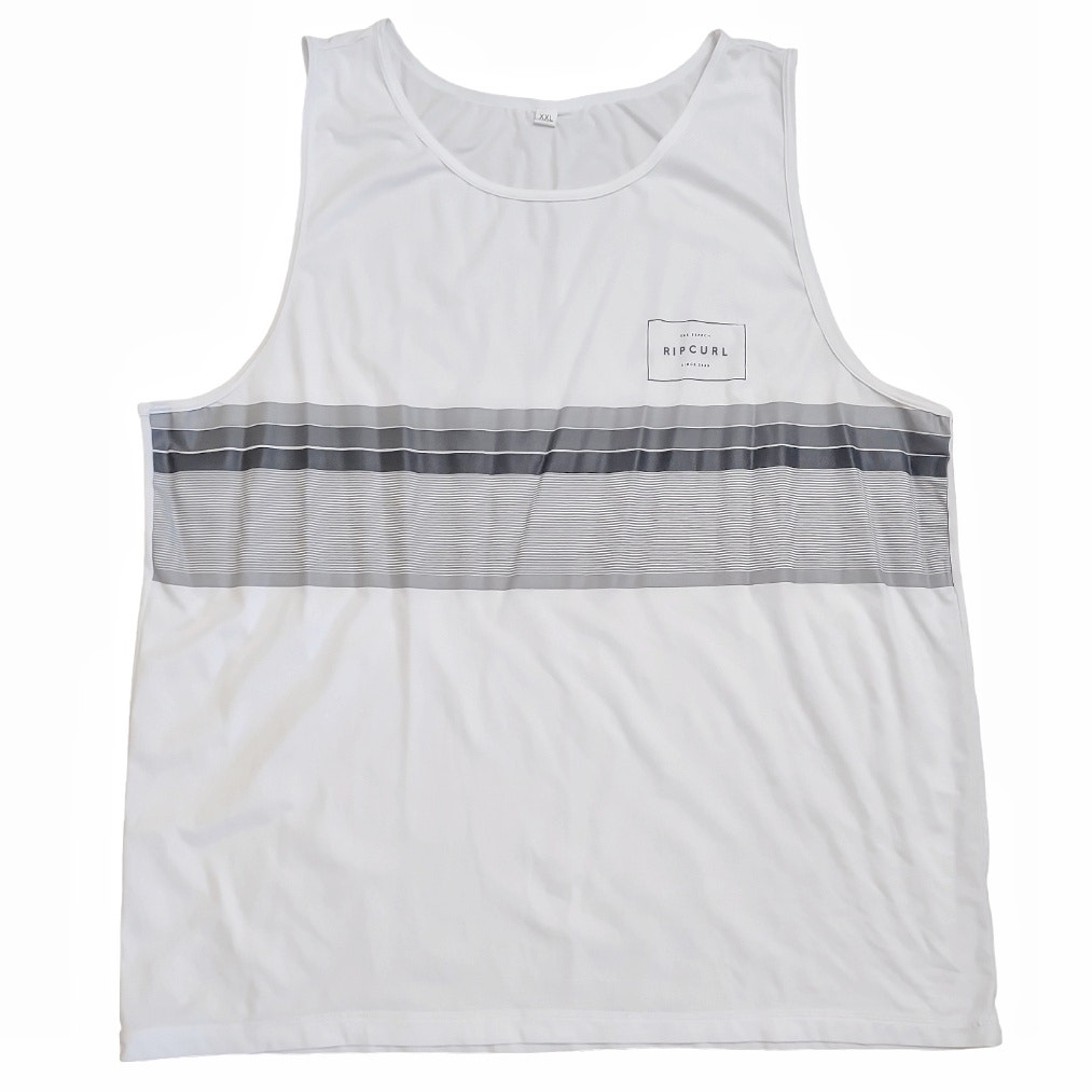 Rip Curl Athletic Tank Graphic Stripe Outdoors Running Gym Lightweight Top Xxl